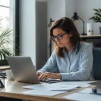 Une femme travaillant sur un ordinateur portable, illustrant que faire pour être productif